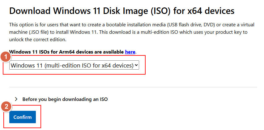 เลือกดาวน์โหลด ISO Windows 11