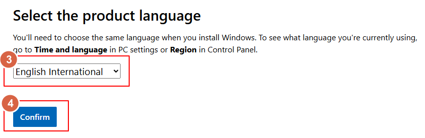 เลือกภาษา ISO Windows 11
